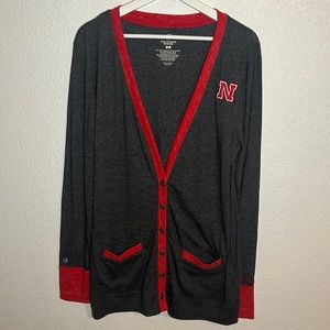 Nebraska Cornhuskers Long Line Cardigan Size XL